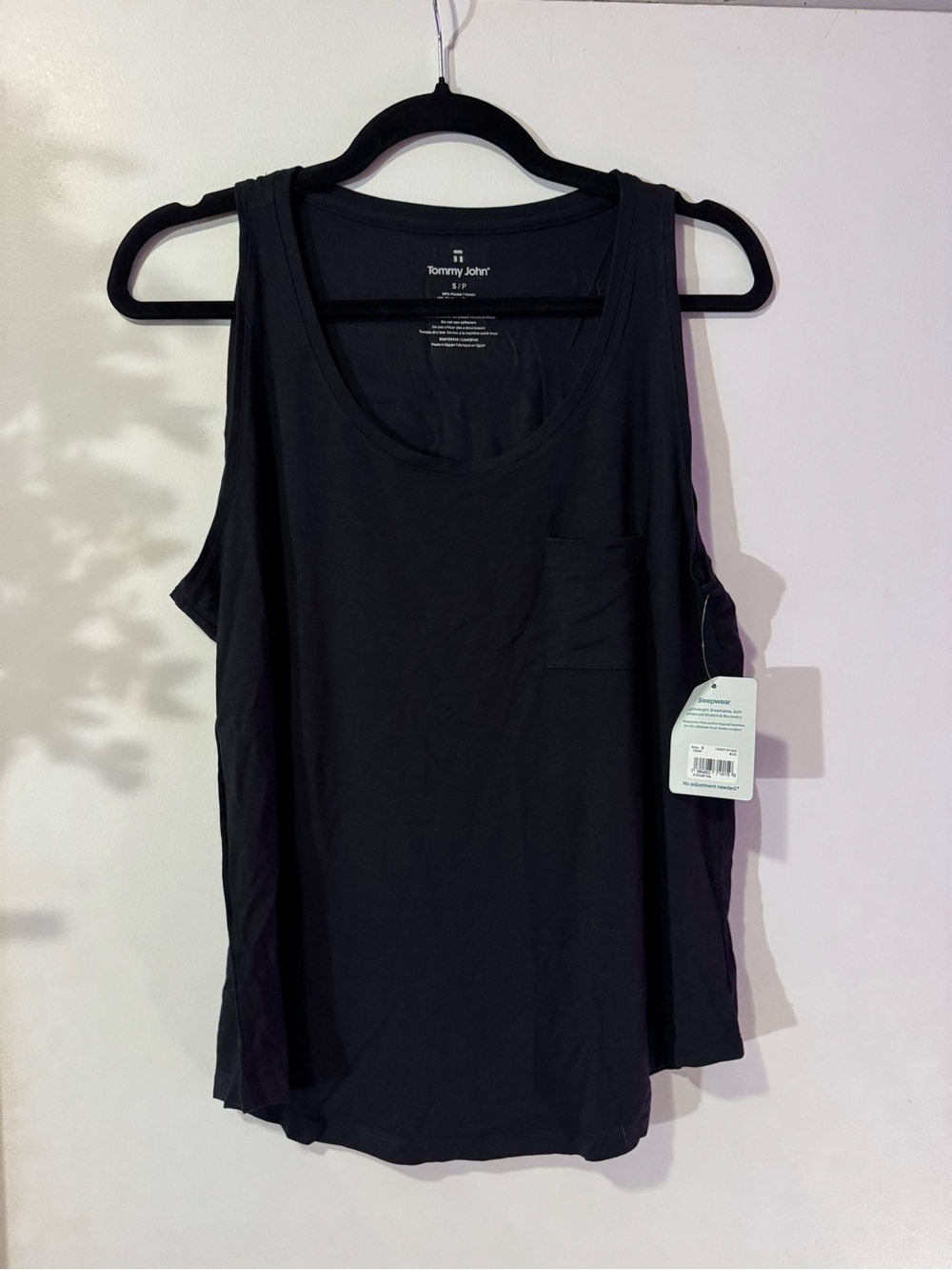 Tommy John Women's Black Sleep Pajama Scoop Neck Tank Top NWT
